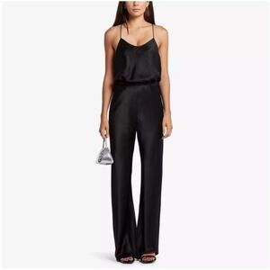 NWT Jason Wu Satin Wide Leg Pant in Black Size 4